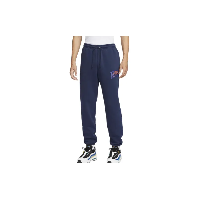 Nike Club Fleece Knitted Sports Pants Men's Deep Navy Blue-2