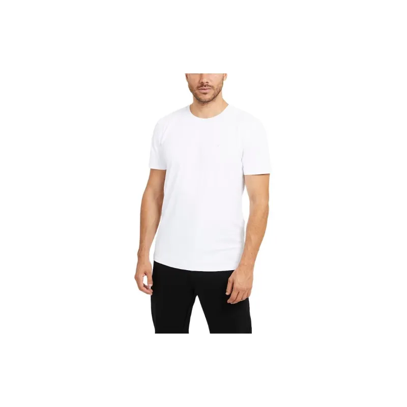 GUESS Signature Crewneck Tee T-Shirt Men's White-1