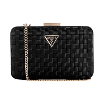 GUESS Satin One Shoulder Crossbody Clutches Women's Black