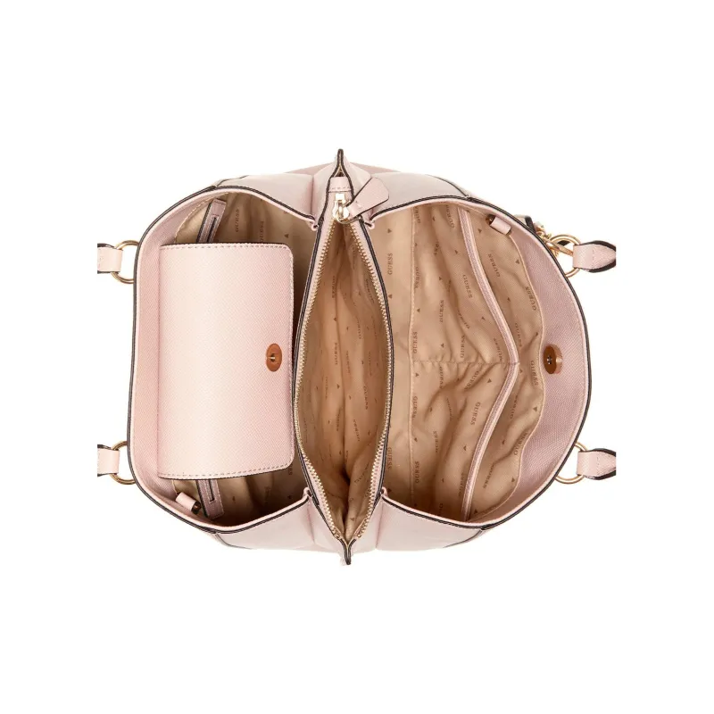 GUESS Artificial Leather Tote Bag Shopping Bag Shoulder Bag Crossbody Bag Handbag Women's Pink-3