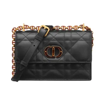 DIOR Caro Lambskin Crossbody Bag, Shoulder Bag Mini Women's Black