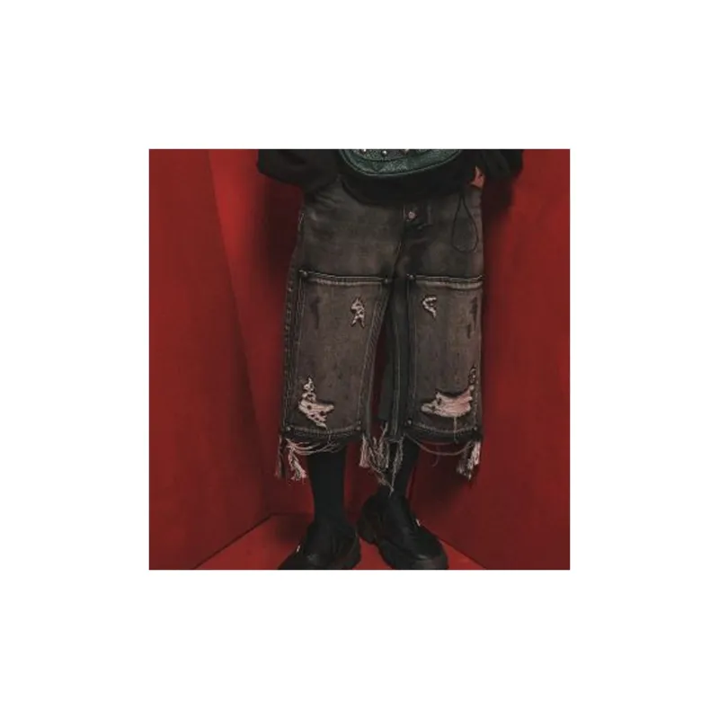 THUG CLUB SS24 Denim Shorts Unisex Black-2
