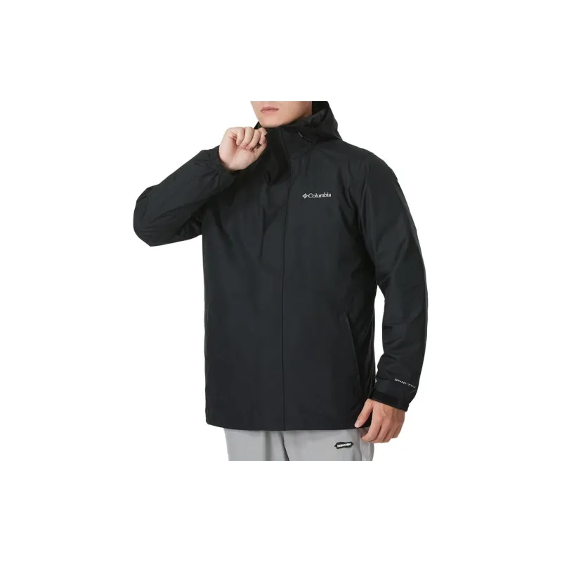 Columbia 24 Fall Waterproof And Windproof To Keep Warm Windbreaker Jacket Men's Black-5