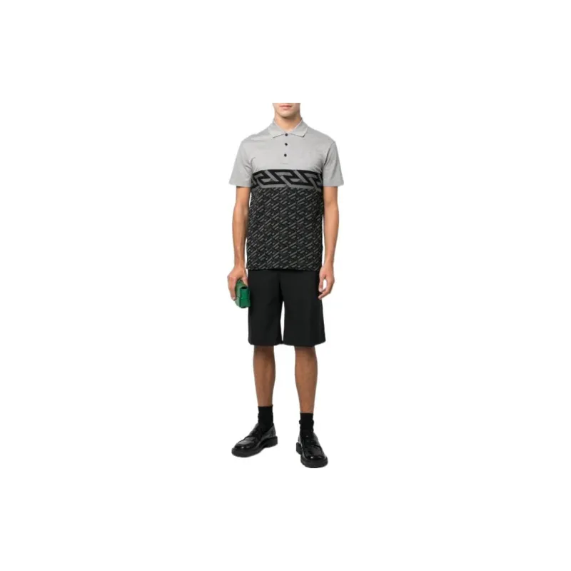 VERSACE Polo Shirts Men Black Gray Color-2