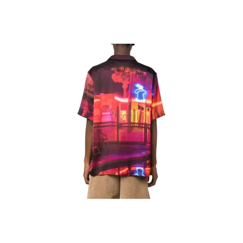 Blue Sky Inn Graphic print Satin Shirt-2