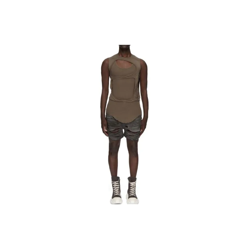 Rick Owens DRKSHDW Geth Cut-Off Distressed Shorts-2