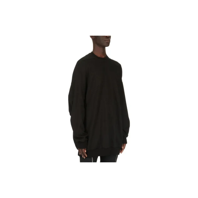 RICK OWENS/RO SS24 Splintered Peter In Black Heavy Jersey Knitwear Men's Black-2
