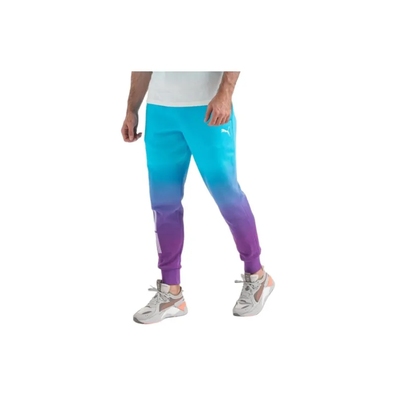 PUMA Basketball Collection Knitted Sports Pants Men's Blue-4