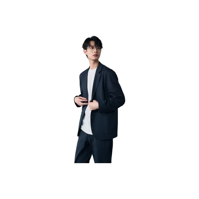 MIANXIANSHENG Business Suit Men's Deep Navy Blue-5