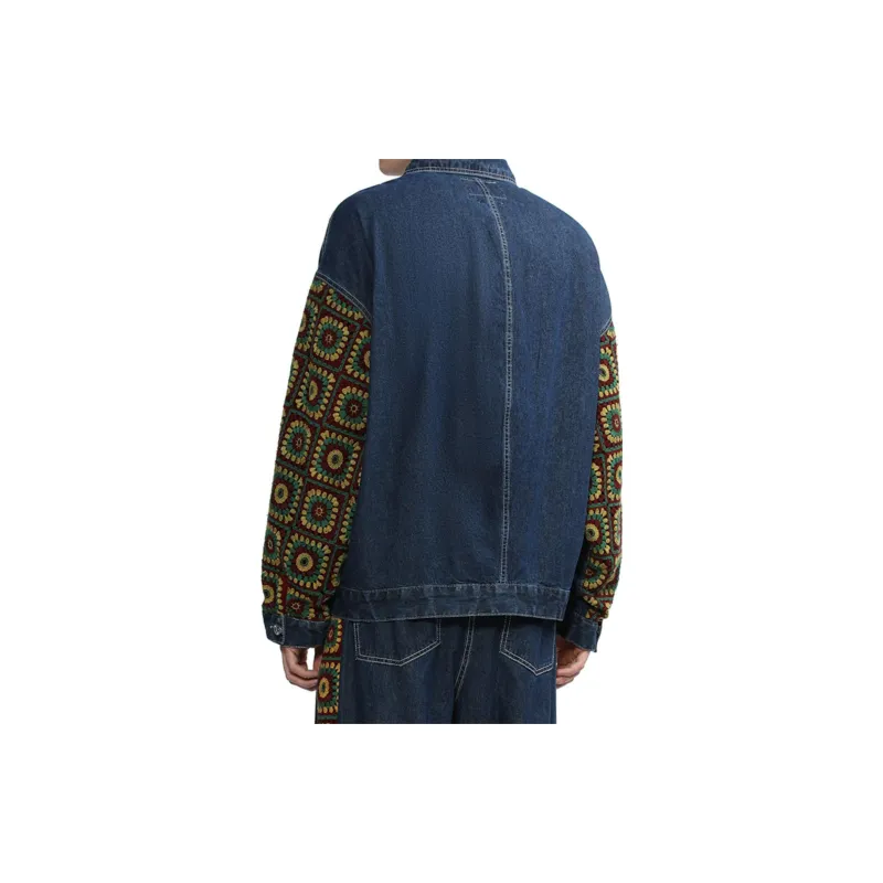 FIVE CM Crochet sleeve Denim Jacket-3