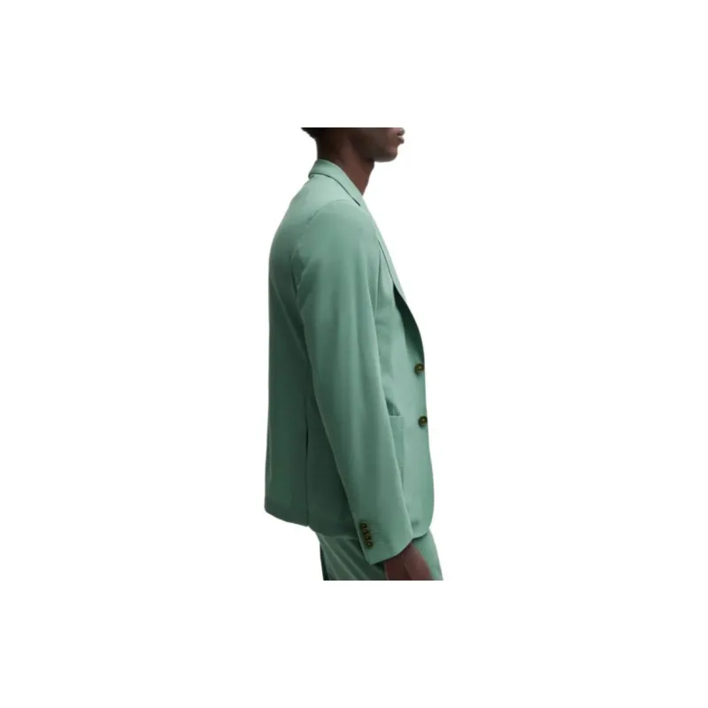 HUGO BOSS Slim Fit Jacket In A Performance Stretch Wool Blend Jackets & Coats Men's Green-4