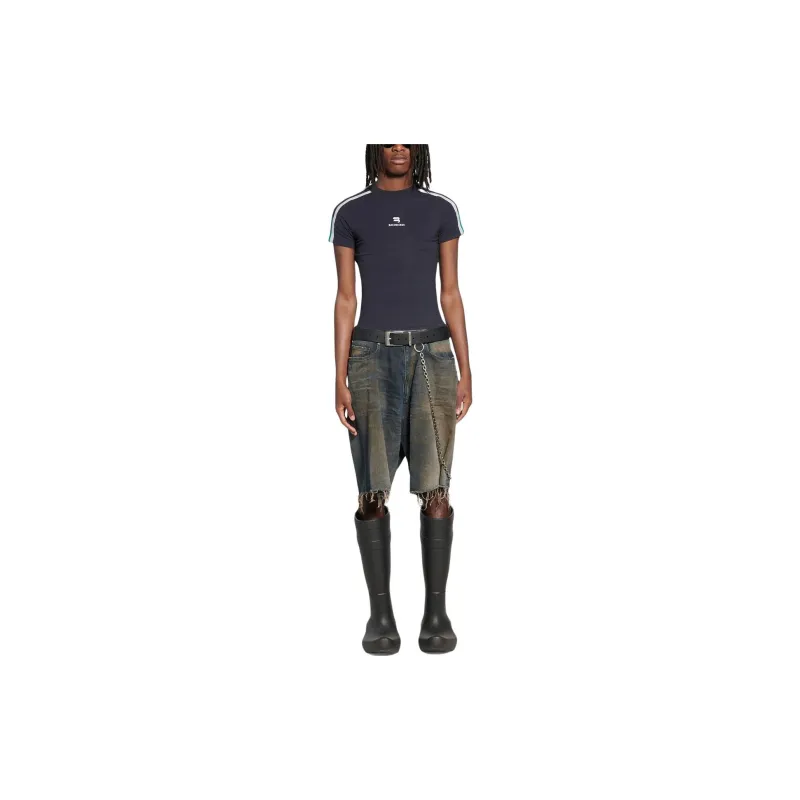 Balenciaga T Shirt Slim Fit Men's Navy-2