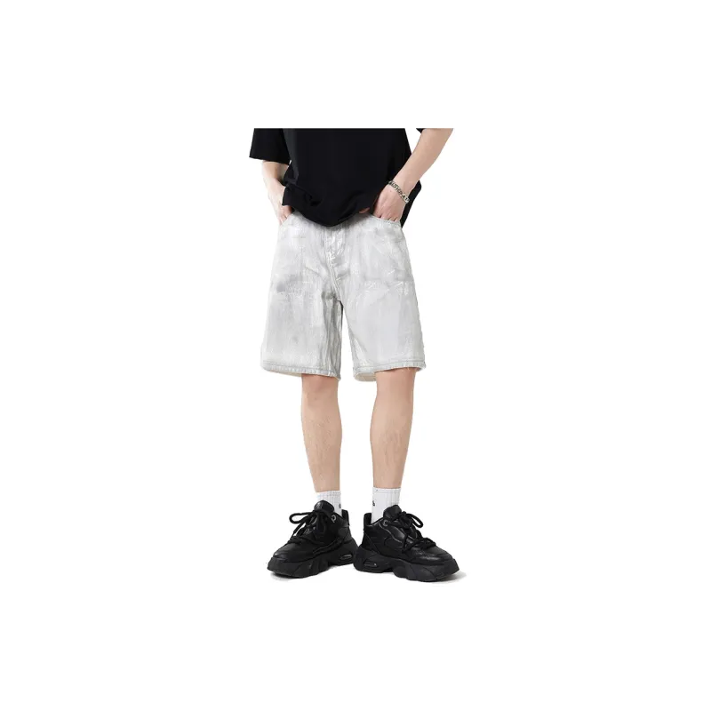 KGK Denim Shorts Men White-4