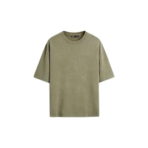 ZARA T-Shirts Men Green