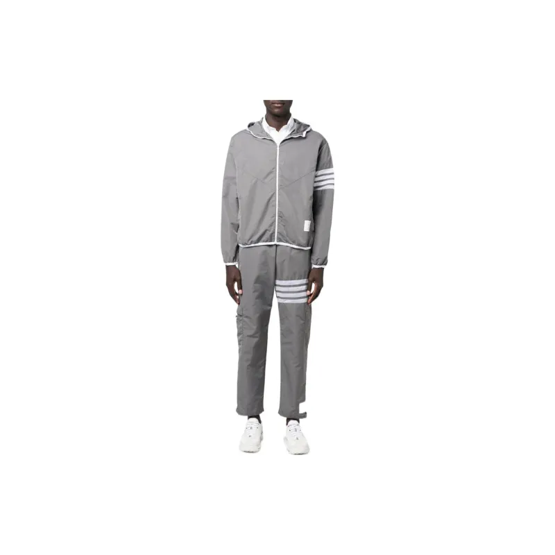 THOM BROWNE High Waist 4-Bar Striped Track Pants-1