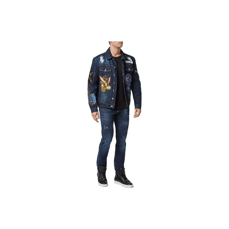 PHILIPP PLEIN Denim Jacket Men's Blue-3
