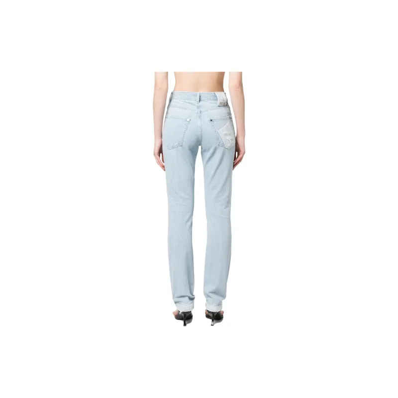 032c Double Shift Ripped patch Straight leg Jeans-2