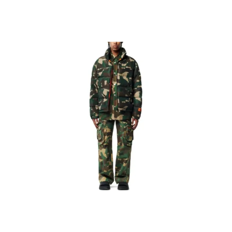 HERON PRESTON Camouflage Printed High-Neck Padded Jacket-1