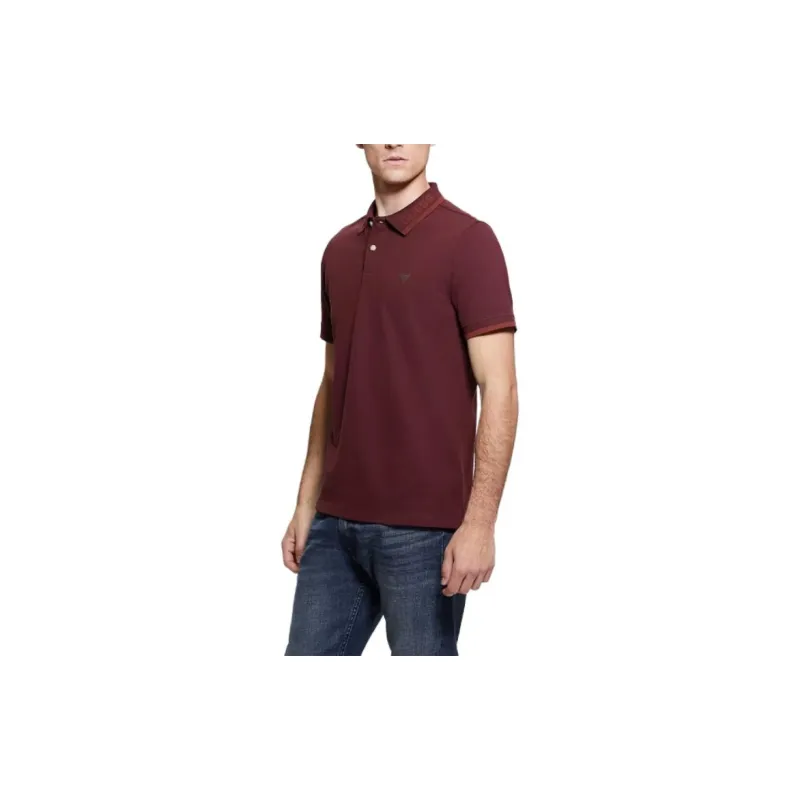 GUESS Eco Lyle Logo Polo Polo Shirt Men's Red-2