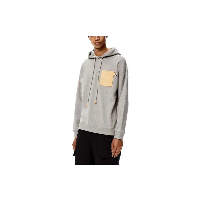 LOEWE Anagram Leather Patch Hoodie-2