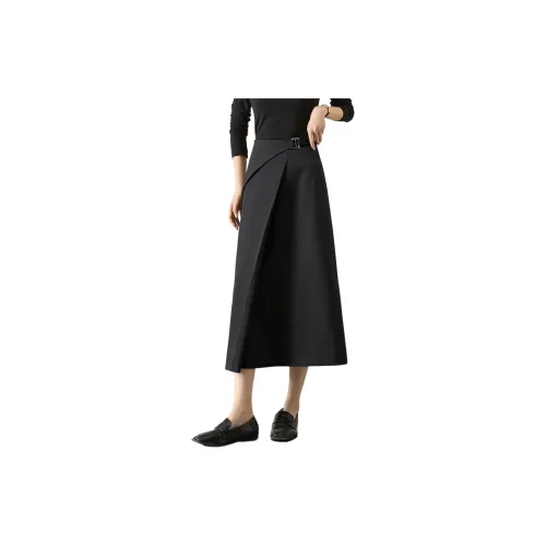 Mo Han Yi Mei Casual Long Skirts Women's Dark Gray