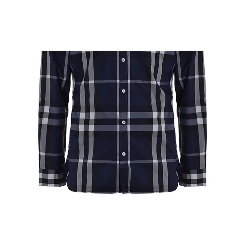 Burberry Shirts Men Dark Blue-4
