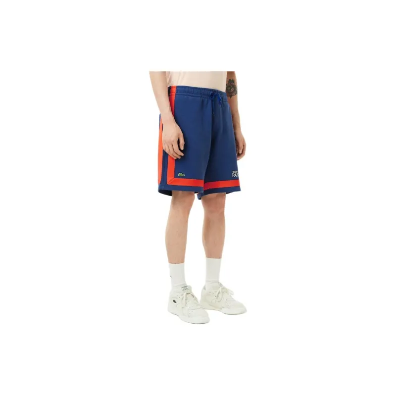 LACOSTE Olympic Co branded Edition Sports Shorts Men Blue-4