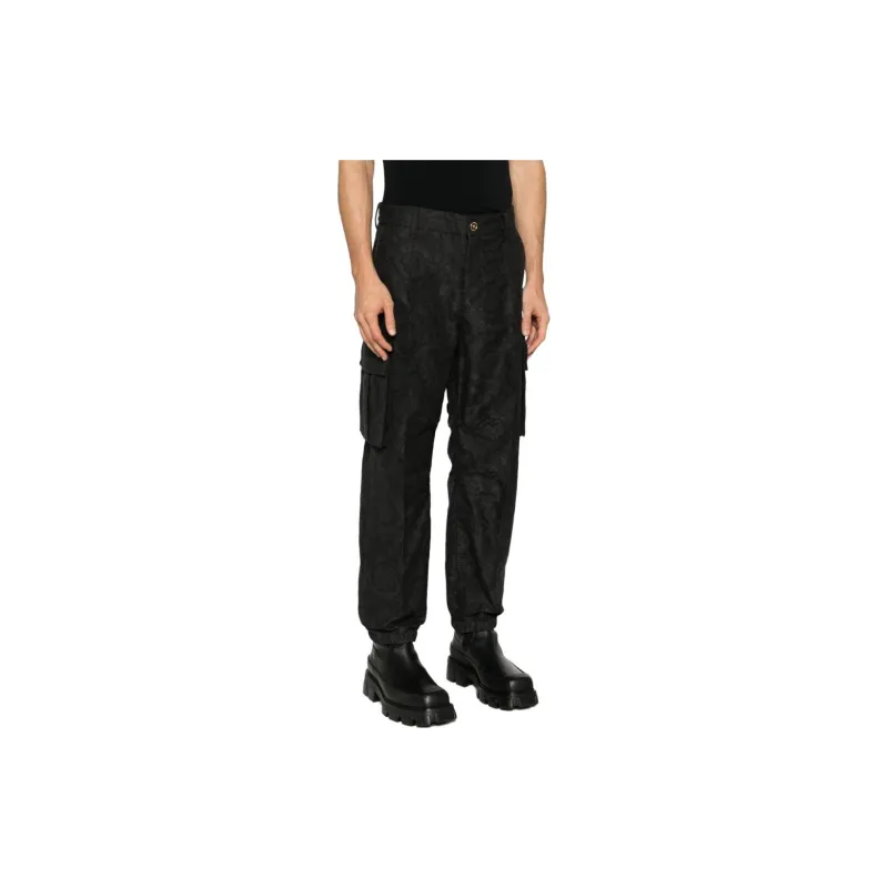 VERSACE Barocco motif Tapered leg Cargo Trousers-3