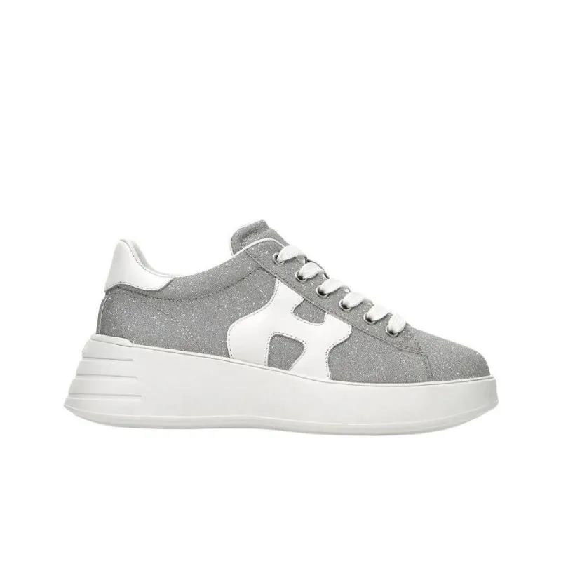 HOGAN Rebel Casual Shoes Women's Low-Top Silver Gray-1