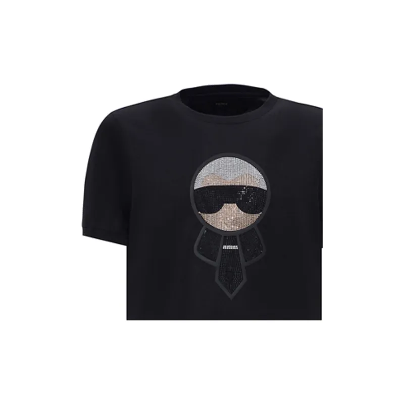 FENDI T Shirts Men Black-4