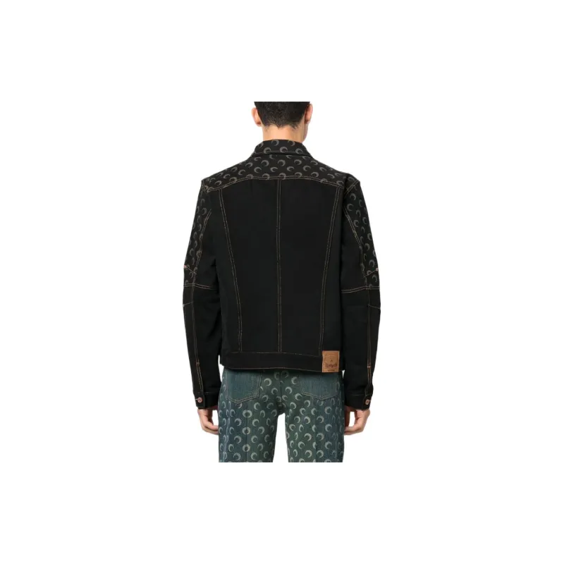 Marine Serre Denim Jackets Men Black-2
