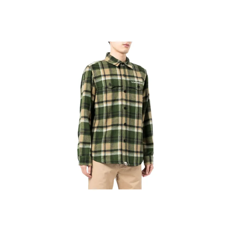 A BATHING APE Shirts Men Green-3