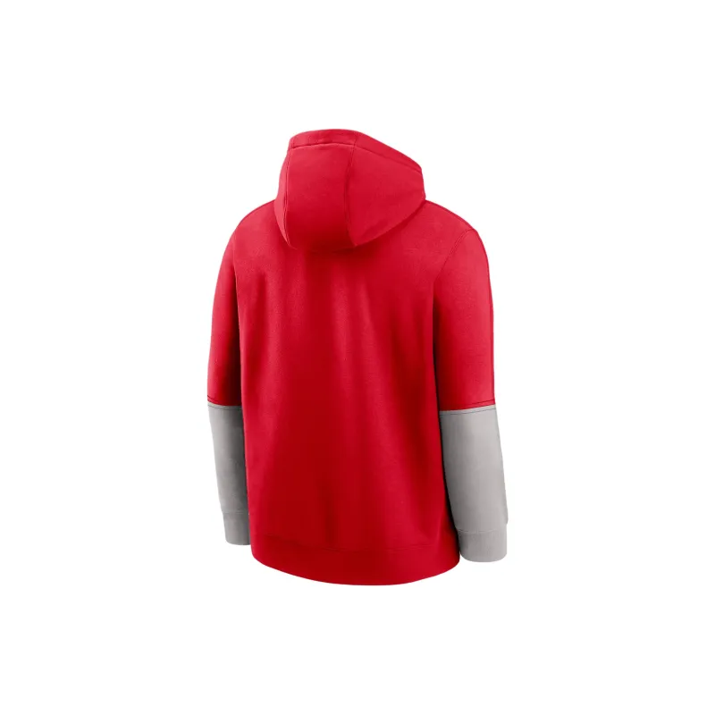 Nike Ohio State Buckeyes Sideline Team Issue Club Men's Nike College Pullover Hoodie-1