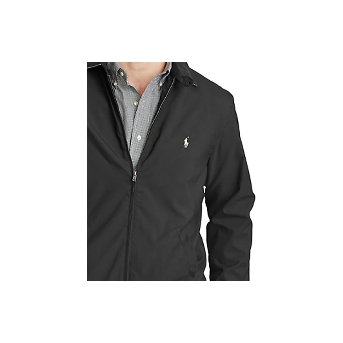 Vintage Polo Ralph Lauren Mens XL Black Zip Jacket White