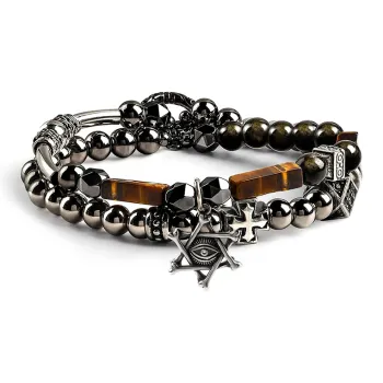 Cuud Tiger's Eye Stone Bracelets Men's