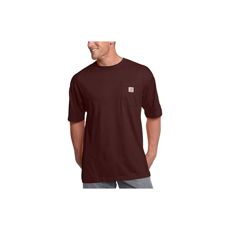 Carhartt T Shirts Men Burgundy-3