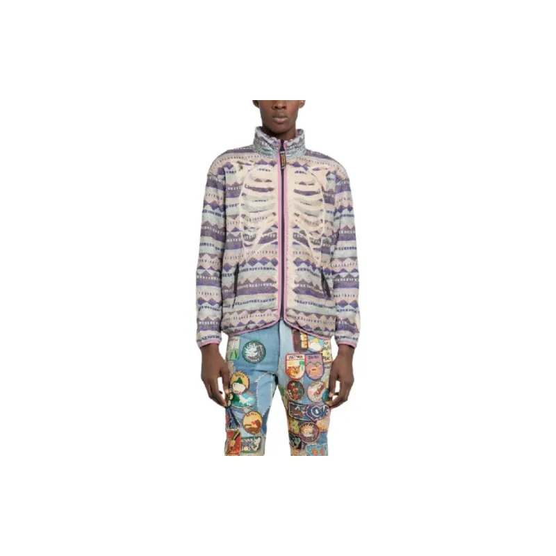 Kapital Ashland Bone Stripe Fleece Jacket-1