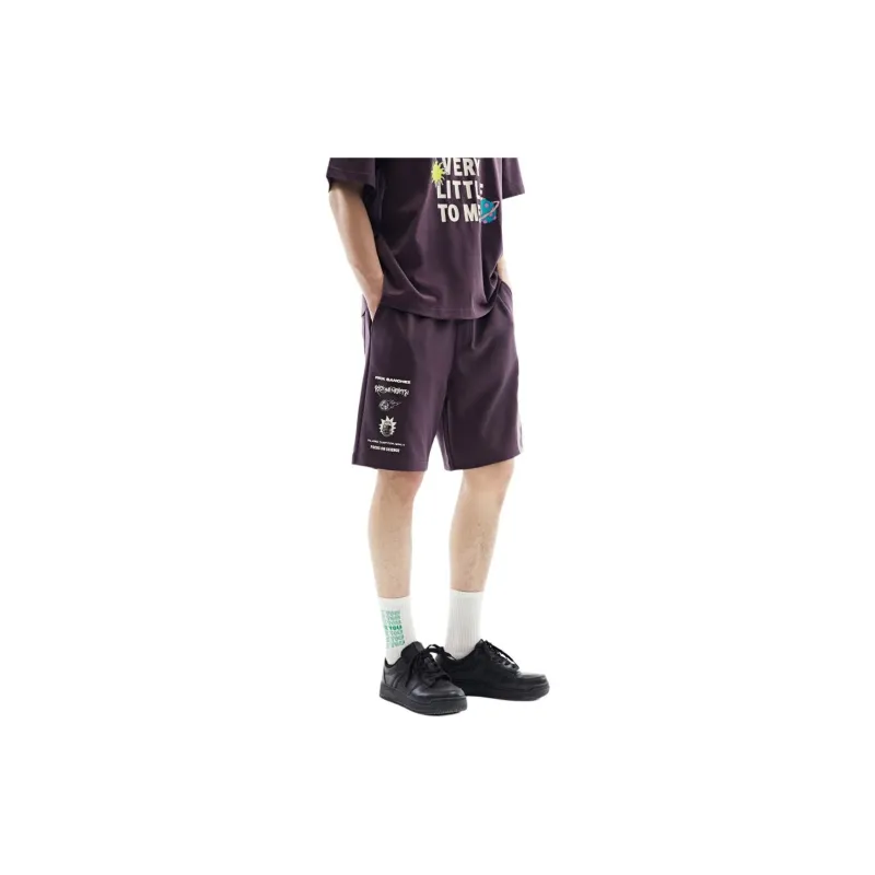 H&M Casual Shorts Men's Dark Purple/Rick And Morty-3