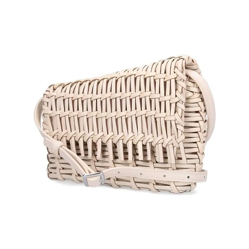Staud Leather Crossbody Bag Shoulder Bag Women's Beige-2