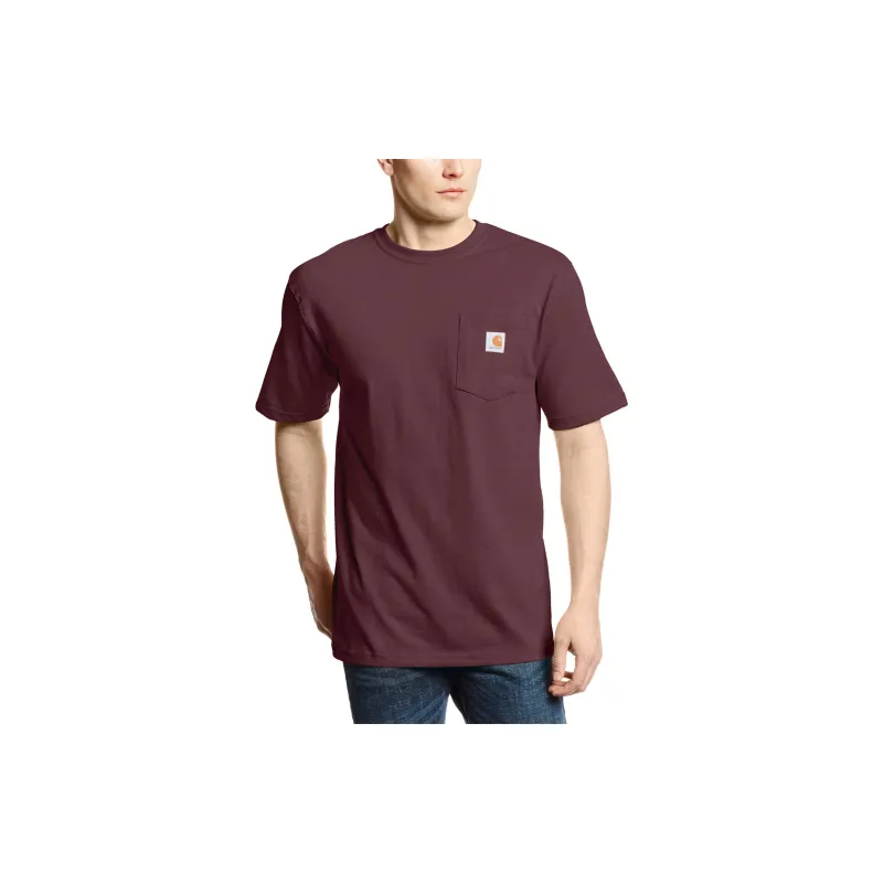 Carhartt T Shirts Men Burgundy-2