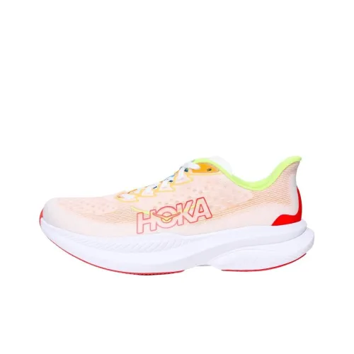 HOKA ONE ONE MACH 6 Running Shoes Men Low-Top White/Orange