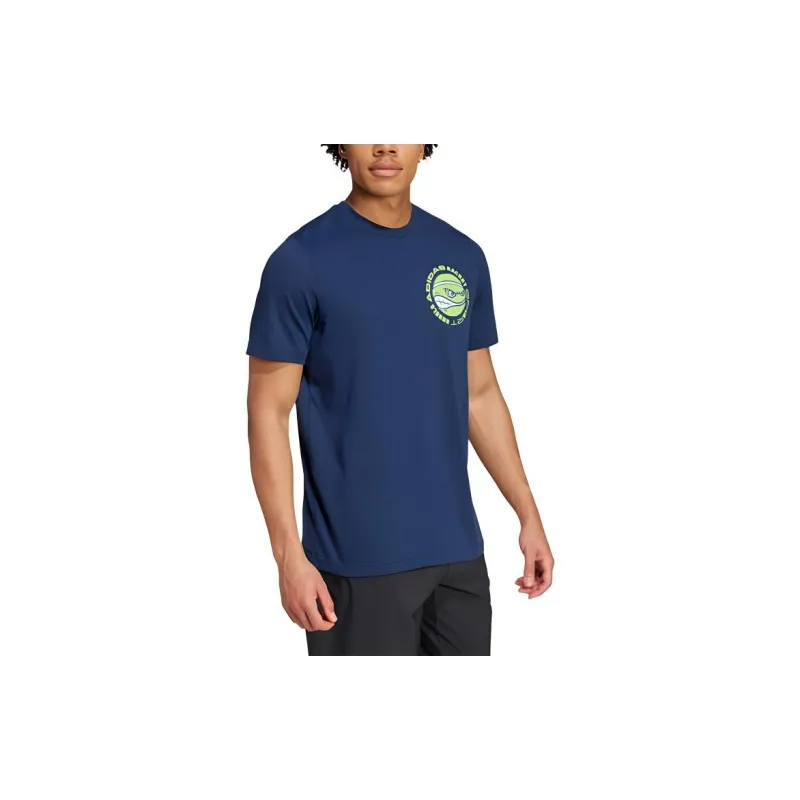 Adidas T Shirt Men's Collegiate Marine Blue-3