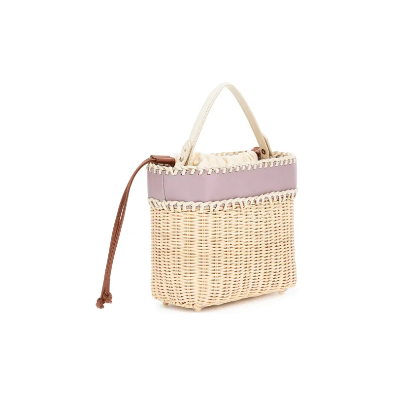 GUESS Artificial Leather Bucket Bags Handbags Regular Women's Beige & Purple-1