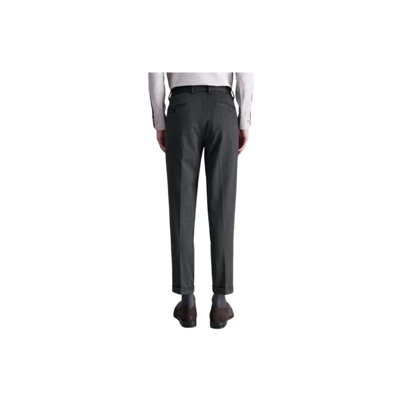 SAINT ANGELO Casual Pants Men's Gray Coffee Strips-1