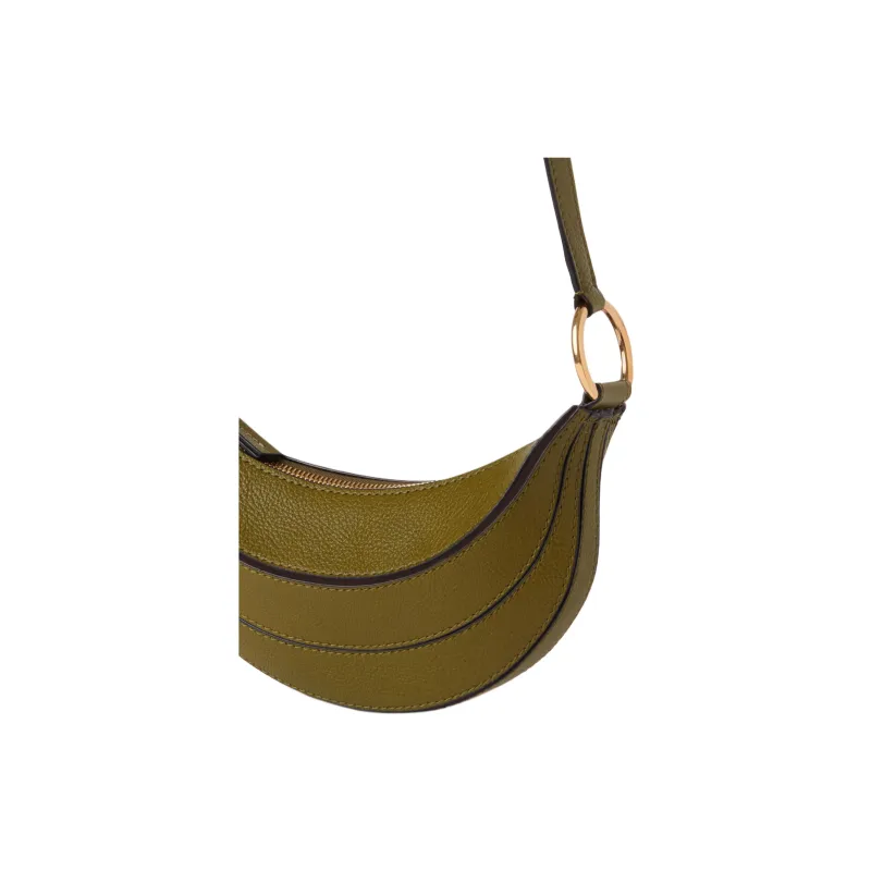 Chloe Grain Calfskin Shoulder Bag, Crossbody Bag Women's Olive Green-3