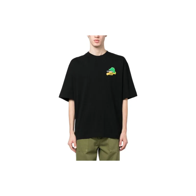 OFF WHITE Brush Arrows Slim Logo Print Skate T shirt-1