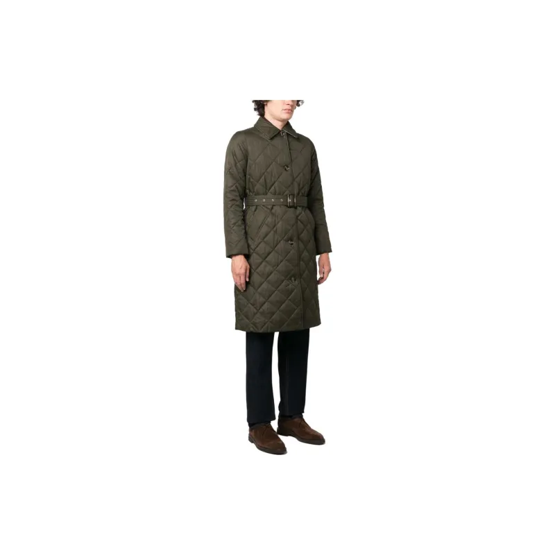 BARBOUR Diamond-quilted Single-breasted Coat-3