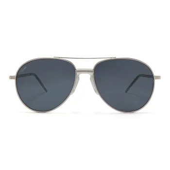 Fakeme Metal Aviator Sunglasses Unisex Black Silver