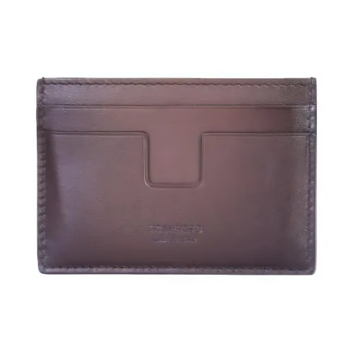 TOM FORD Genuine Leather Card Holder Men's Purple