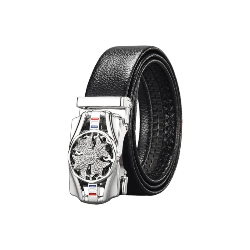 CARTELO Cow Split Leather Belts Men's Width 3.5cm Gift Box Set-1